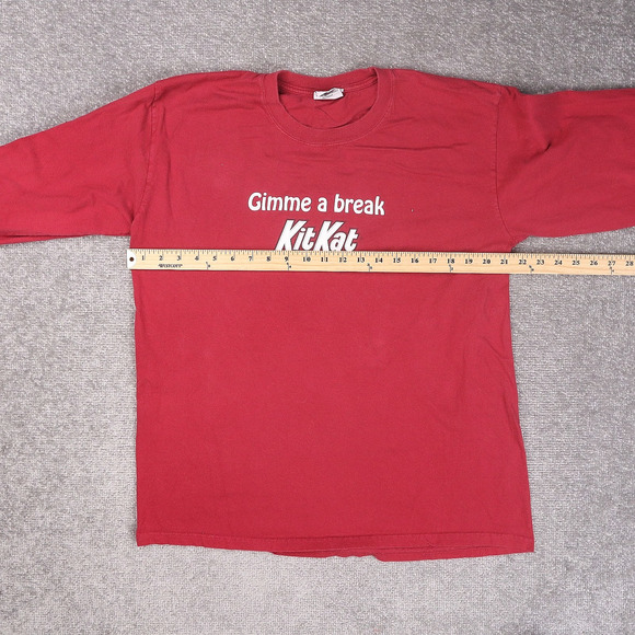 VTG Kit Kat Chocolate Candy Gimme a Break Medium Red Long Sleeve T-Shirt - Picture 4 of 9